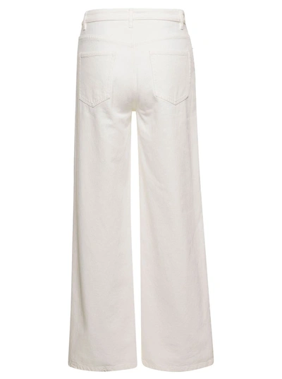 Shop Apc 'elizabeth' White Wide Leg Jeans In Cotton Denim Woman