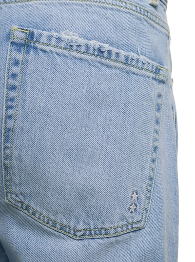Shop Icon Denim 'kanye' Light Blue 5-pocket Jeans With Logo Patch In Cotton Denim Man