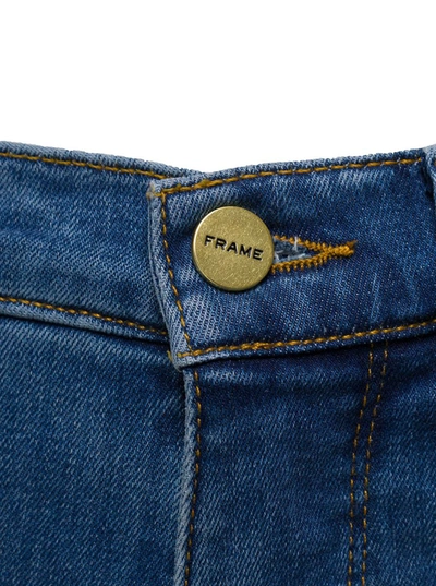 Shop Frame 'le Sylvie' Blue Fitted Five-pocket Jeans In Cotton Blend Denim Woman
