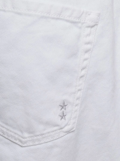 Shop Icon Denim 'miki' White Jeans With Patch And Welt Pockets In Cotton Denim Woman
