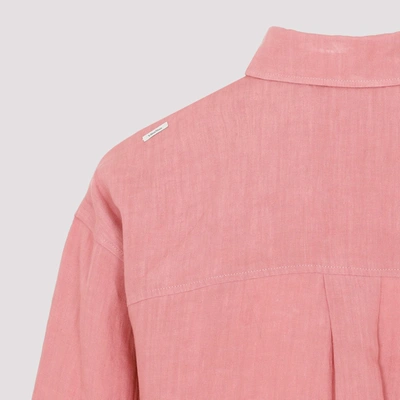 Shop 's Max Mara Canard Linen Shirt In Pink &amp; Purple
