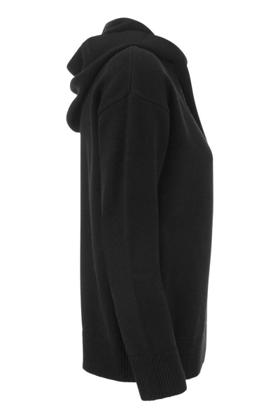 Shop 's Max Mara Anima - Wool And Cashmere Hooded Sweater In Black