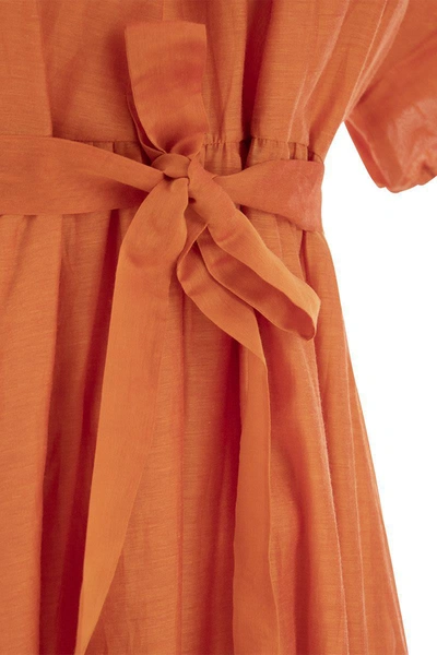 Shop 's Max Mara Fresia - Cotton And Silk Dress In Orange