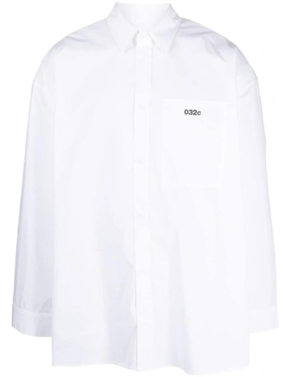 Shop 032c Cotton Logo Skirt In White