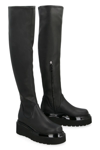 Shop 3juin Amalia Eco-leather Over-the-knee Boots In Black