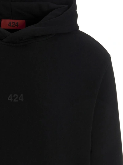 Shop 424 Logo Print Hoodie In Black