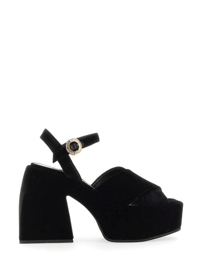 Shop Nodaleto 85mm Velvet Bulla Joni Sandals In Black
