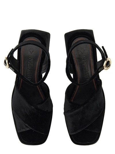 Shop Nodaleto 85mm Velvet Bulla Joni Sandals In Black