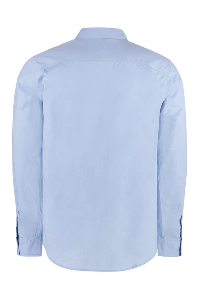 Shop Apc A.p.c. Cotton Button-down Shirt In Blue