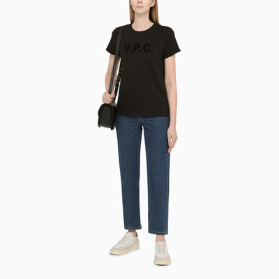 Shop Apc A.p.c. Crew-neck T-shirt With Logo In Black