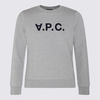 Shop A.p.c. Hathered Grey Cotton Sweatshirt