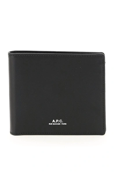 Shop Apc A.p.c. Leather Bi-fold Wallet In Black