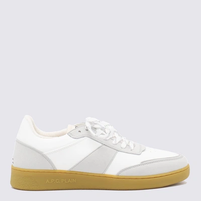 Shop Apc A.p.c. Light Grey Leather Sneakers In <p>light Grey Leather Sneakers From A.p.c. Featuring Caramel Rubber Sole, Cotton Laces, Round Toe An
