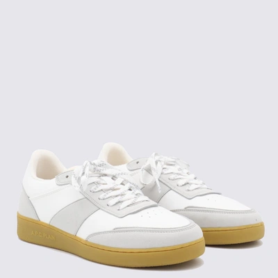 Apc A.p.c. Two-tone Synthetic Leather Plain Sneakers In <p>light Grey Leather Sneakers From A.p.c. Featuring Caramel Rubber Sole, Cotton Laces, Round Toe An
