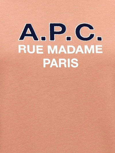 Apc Madame Logo-print Cotton Sweatshirt In Pink