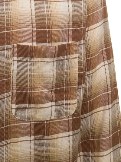 Shop Apc A.p.c. Man's Cotton And Linen Check Shirt In Brown