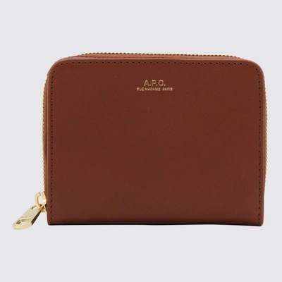 Shop Apc A.p.c. Noisette Leather Wallet In Brown