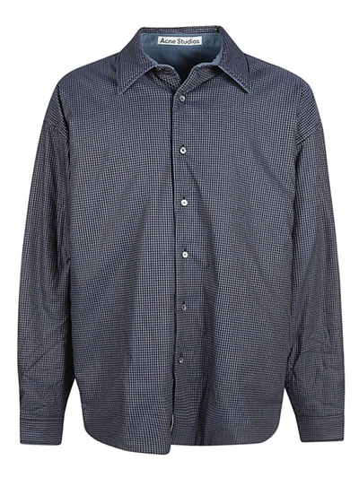 Shop Acne Studios Cotton Blend Shirt Jacket In Blue