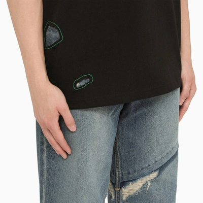 Shop Ader Error T-shirt With Embroidered Distort Logo In Black