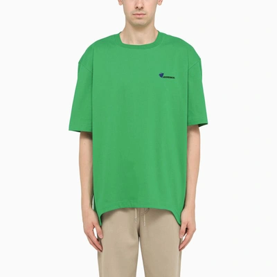 Shop Ader Error T-shirt With Embroidered Logo In Green