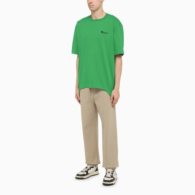 Shop Ader Error T-shirt With Embroidered Logo In Green