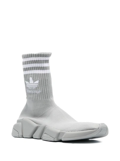 Shop Adidas X Balenciaga Speed Lt Sneakers In Grey