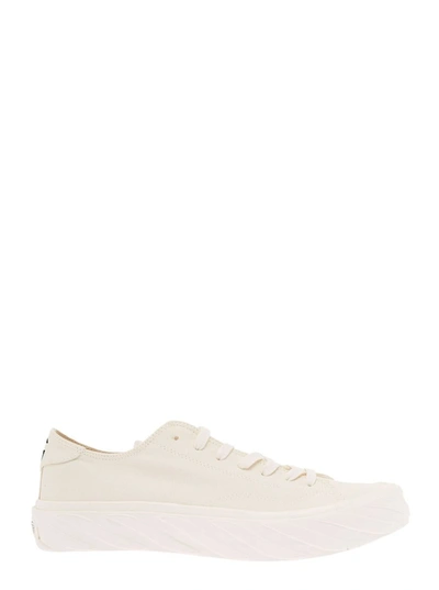 Shop Age Gaudenzi Man's Low Top White Canvas  Sneakers