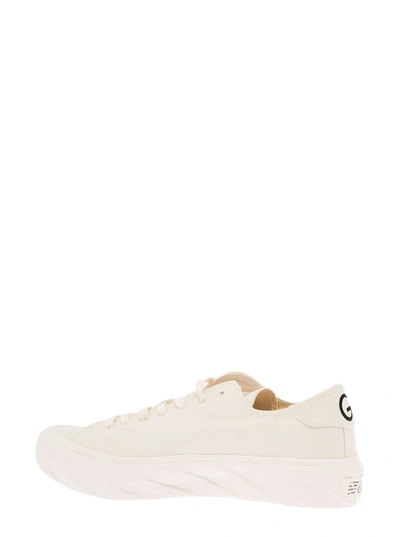 Shop Age Gaudenzi Man's Low Top White Canvas  Sneakers