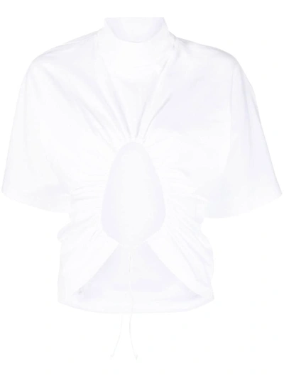 Shop Alaïa Cropped Shirt In White