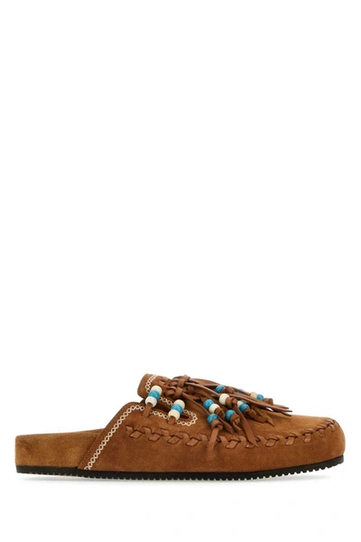 Shop Alanui Slippers In Camel