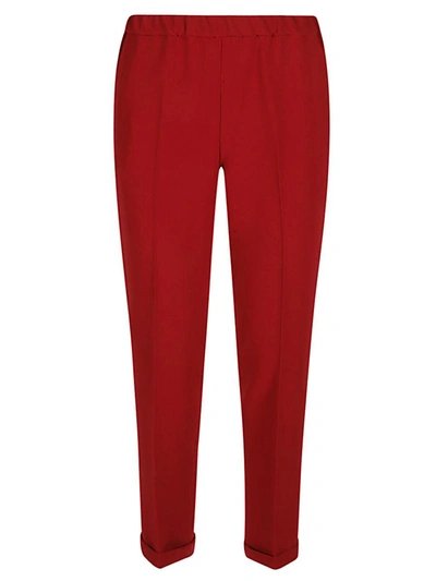 Shop Alberto Biani Cady Drawstring Trousers In Red