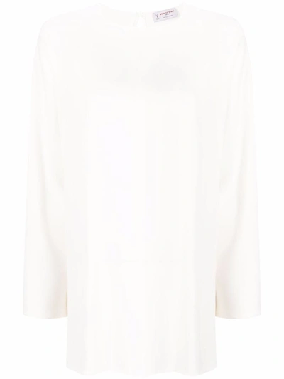 Shop Alberto Biani Wide Sleeve Blouse In White