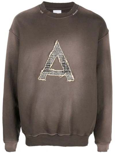 Shop Alchemist Sweatshirt With Letter Detail In Brown