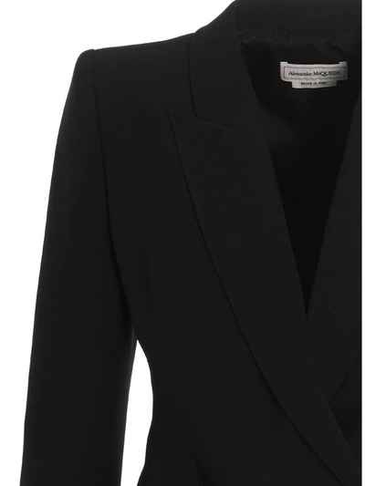 Shop Alexander Mcqueen Asymmetrical Blazer Jacket In Black
