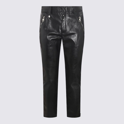 Shop Alexander Mcqueen Black Leather Trousers