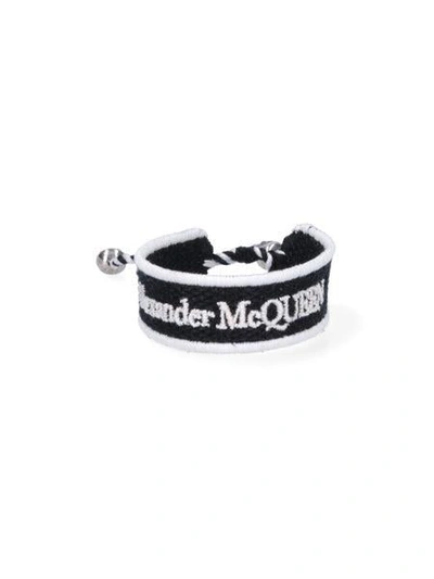 Shop Alexander Mcqueen Bracelets In Black Wh
