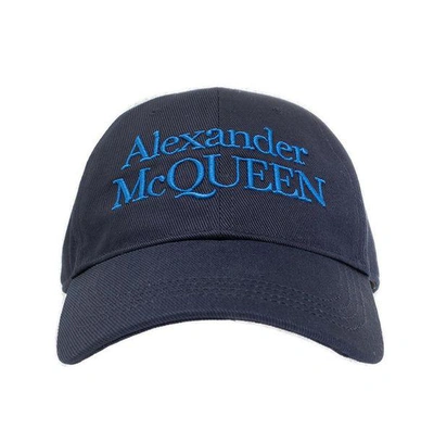 Shop Alexander Mcqueen Caps & Hats In Navy Blue