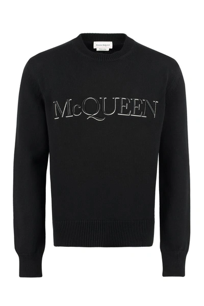 Shop Alexander Mcqueen Cotton Crew-neck Sweater In Black