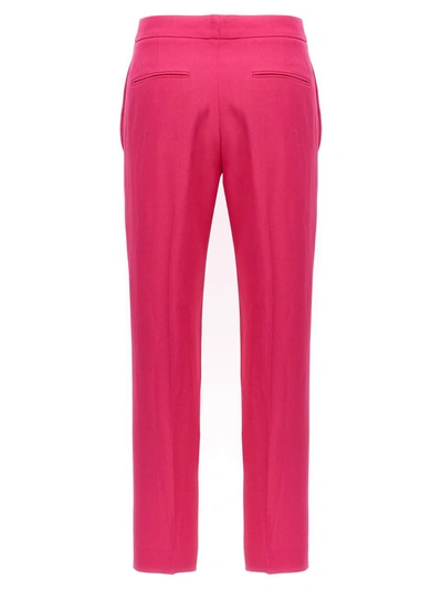Alexander Mcqueen Fuchsia Cigarette Pants With Welt Pocket In Viscose Blend Woman In Fuchsia