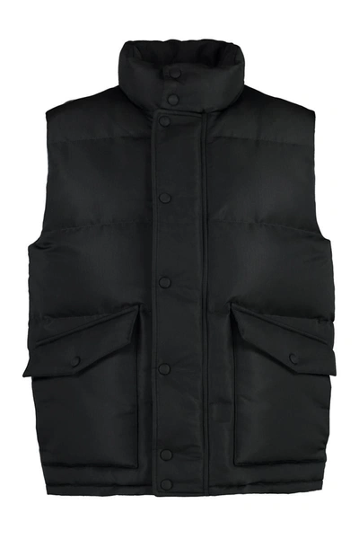 Shop Alexander Mcqueen Graffiti Puffer Full Zip Field Vest In Black