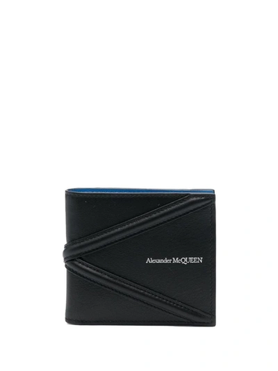 Shop Alexander Mcqueen Logo-plaque Wallet In Black