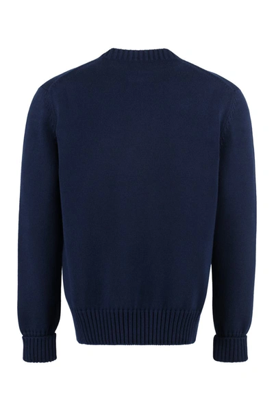 Shop Alexander Mcqueen Long Sleeve Crew-neck Sweater In Blue