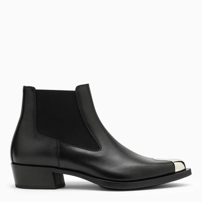 Shop Alexander Mcqueen Punk Chelsea Boot In Black