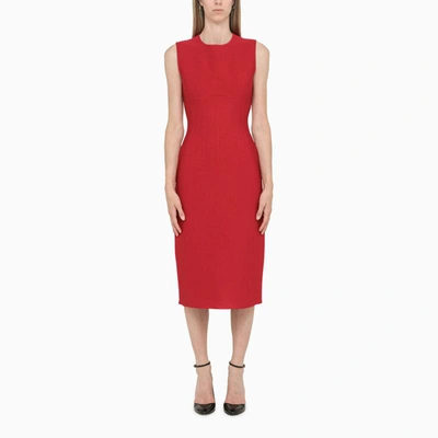 Shop Alexander Mcqueen Sheath Dress In Red