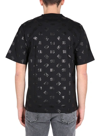 Shop Dolce & Gabbana Allover Logo T-shirt In Black