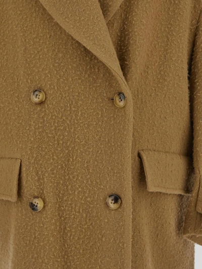Amiri Double-breasted Wool-blend Felt Coat In Beige