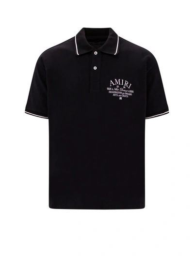 Shop Amiri Polo Shirt In Black