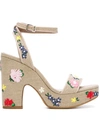 TABITHA SIMMONS embroidered 'Calla' sandals,LINEN/FLAX100%