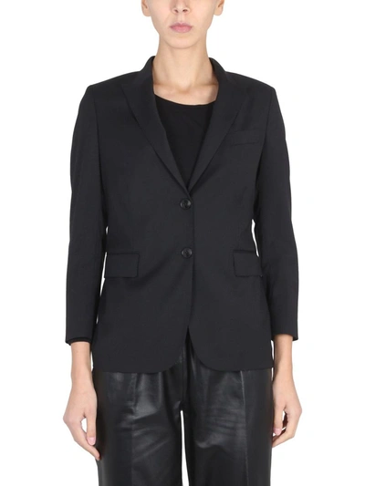 Saulina Angelica Button-fastening Blazer In Black
