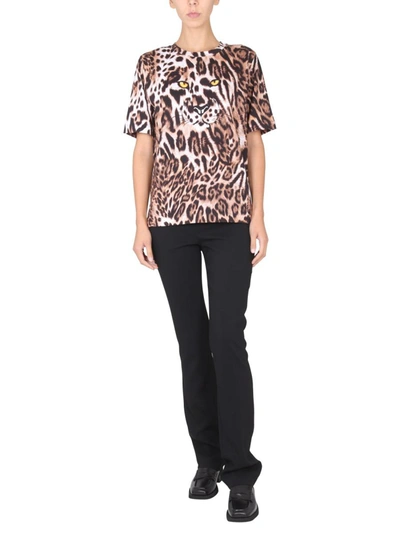 Shop Boutique Moschino Animal Print T-shirt In Multicolor